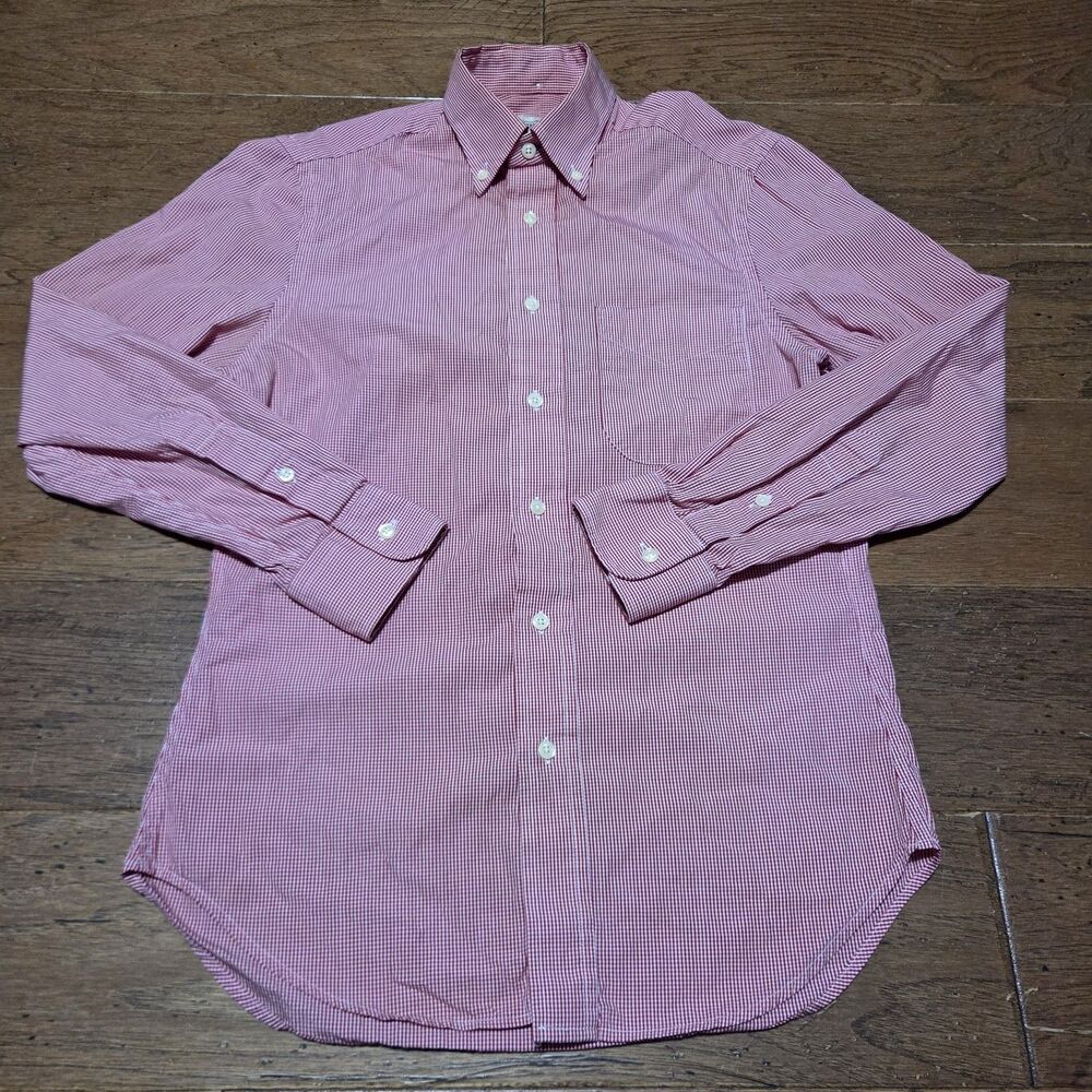Gitman Bros Vintage Shirt Mens S Red White Gingham Check Button Down USA Made